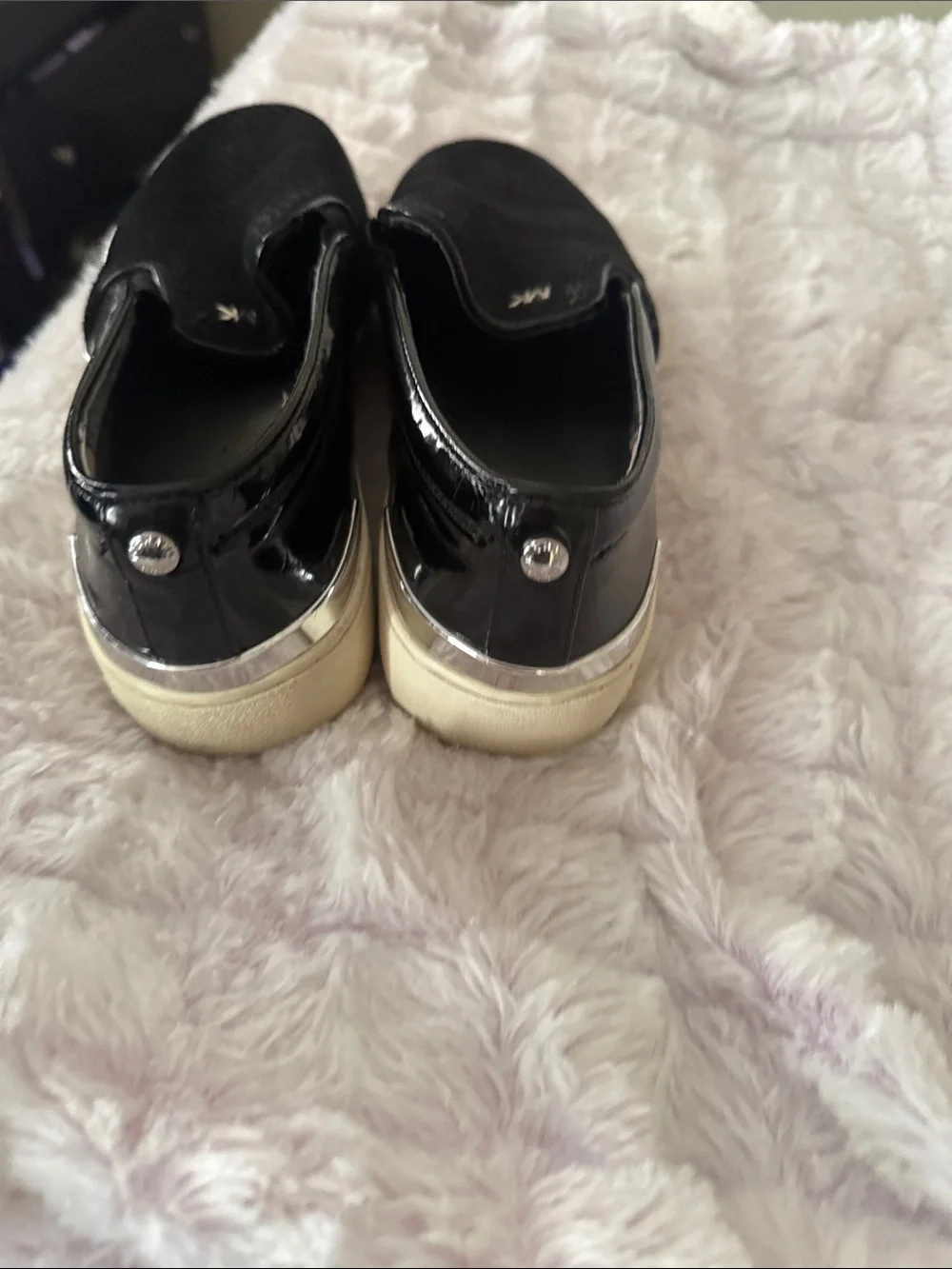 Michael Kors Black Slip-On Loafers with White Sole